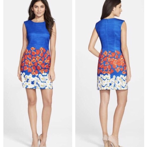 Plenty by Tracy Reese Dresses & Skirts - Plenty By Tracy Reese Jane Realistic Floral Daisy Poppies Prints Sheath Dress SP